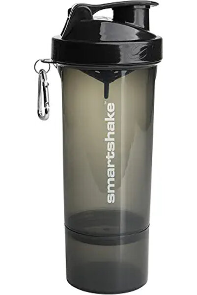 SMART SHAKE زجاجة خلط سمارت شيك سليم بسعة 500 مل، لون أسود غامق
