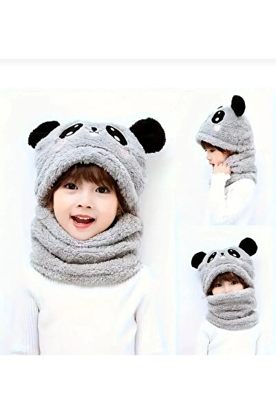MİRAYPAZARLAMA Girl's Earflap Beanie Neck Warmer Set Polar Winter Hat Scarf f...