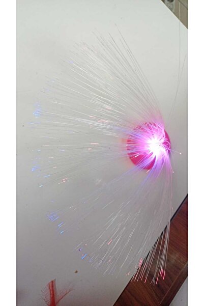 Saatistan Renkli Fiber Optik Yılbaşı Gece Lambası, LED Işıklı UFO Tasarım