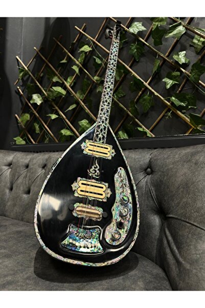 Sazhane Siyah Tam Profesyonel Ekolayzırlı 4 Telli Elektro Bağlama