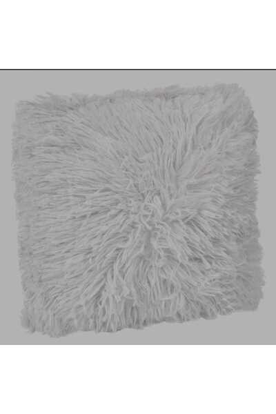 OEM White Shaggy Faux Fur Decorative Pillow 25x25cm