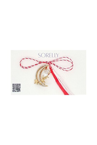 Bijuteria SORELLY Broșă Semilună placată cu aur de 14k