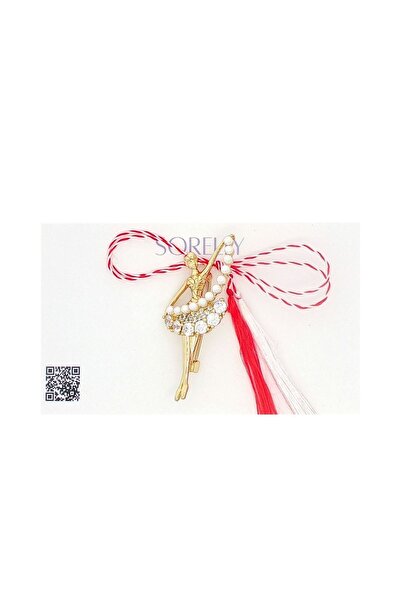 Bijuteria SORELLY Broșă placată cu balerină placată cu aur de 14k