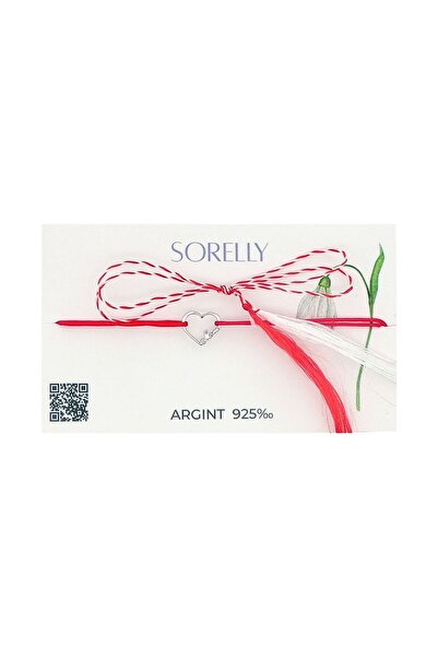 Bijuteria SORELLY Brățară din argint 925 cu șnur și inimă de mamă