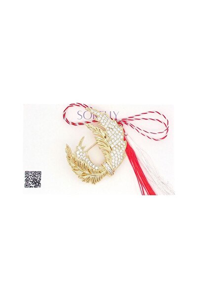 Bijuteria SORELLY Broșă Eleganță placată cu aur de 14k