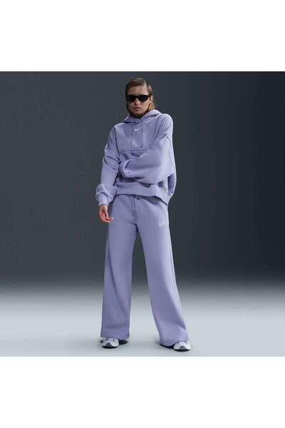 Nike Nsw Phoenix Fleece Hr Pant Wide Women's Fleece High-Waisted Purple Sweat...