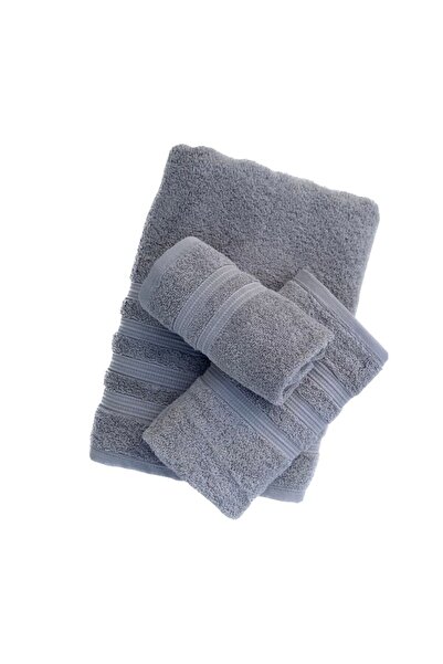 Lenjerii Deosebite Σετ 3 πετσέτες από 100% βαμβάκι, Madame Laura, γκρι