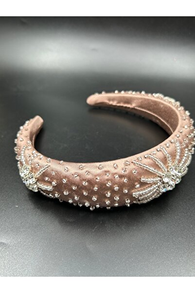 ByMerve Bym Design Handmade Women's Mink Color Thick Silver Color Evening Dre...