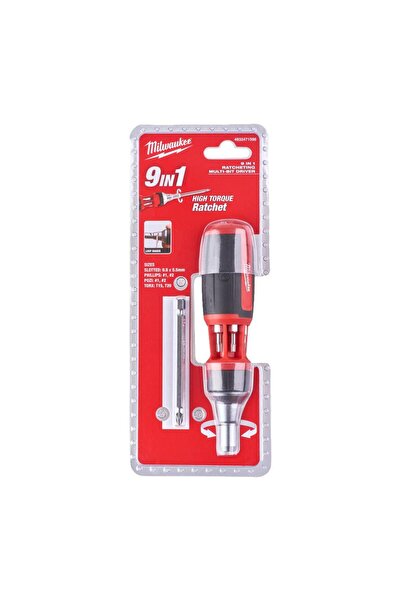 Milwaukee Șurubelniță Multi-Bit cu clichet, Universală 9-in-1, PH1 / PH2 / PZ...