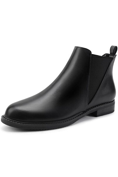 CHALISA Women's Chelsea Ankle Boots Block Heel – Black 38EU