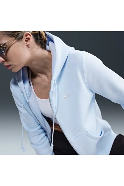 Nike Îmbrăcăminte sportivă Hanorac cu glugă pentru femei, albastru, cu fermoa...