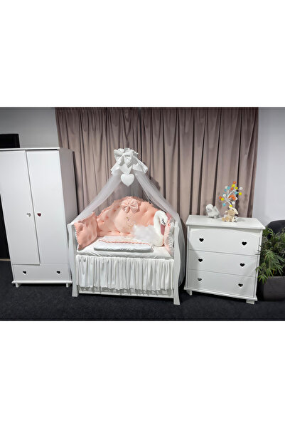 PeppiBambini Personalized 11-piece REGAL Salmon Velvet Cristina crib bedding -