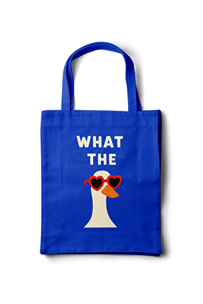 INKD Artistic Gabardine Cloth Bag – What the Duck? Printed Design - 35X40