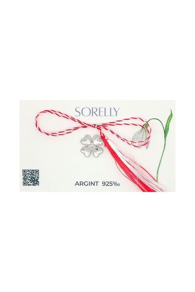Bijuteria SORELLY Broșă trifoi din argint 925