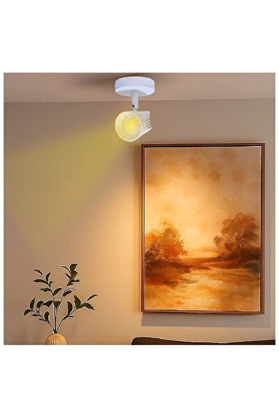 Hummer Fixed white spotlight on a movable base, yellow light, 7 watts