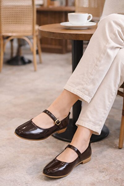 Slipcat Stl-108 Buckle Ballerina Daily Women's Shoes Home Ballerinas