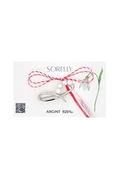 Bijuteria SORELLY Broșă din argint 925 cu perle și pietre albe