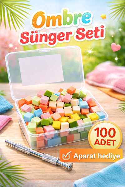 Genel Markalar Nail Art Ombre Sünger ve Tutucu Kalem Seti