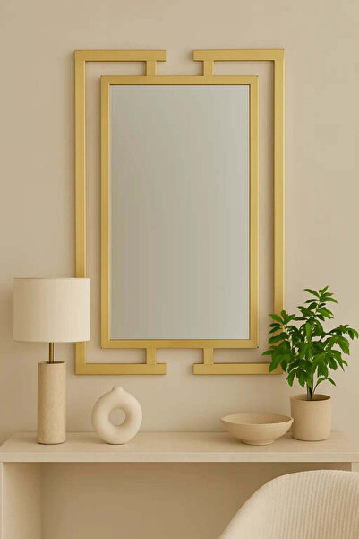 fromro Oglindă ATENA 80 cu ramă metalică aurie mată