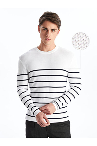 LC Waikiki Zero Roba Collar Long Sleeve Striped Men's Knitwear Sweater from U...