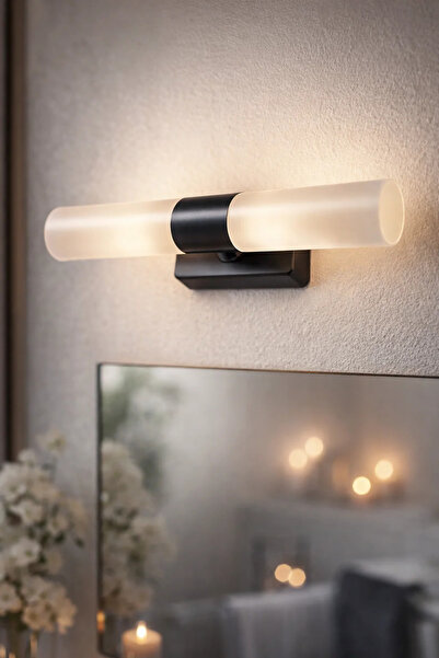 Tel Lighting Buz Led Aplik İkili Siyah