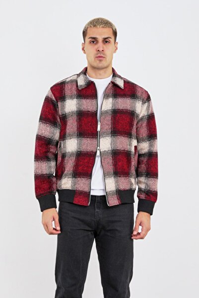 İLKCET MODA Lined Zippered Red Lumberjack Men's Jacket
