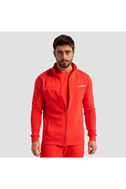 GymBeam Hanorac cu fermoar fără limită, roșu aprins