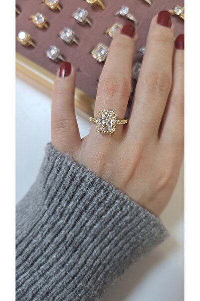 ARTEMİSİA خاتم نسائي بتصميم فاخر من حجر الزركون اللامع قابل للتعديل بدون رقم