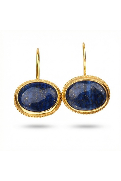 makeitbylove Sultan Lapis Lazuli El Yapımı Küpe, Bilgelik Sembolü, Gümüş Anti...