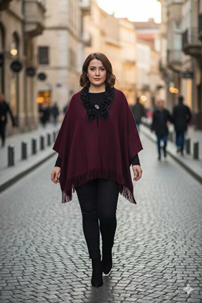 ALLURİNG THE BETTER ONE شال كتف نسائي شتوي وموسمي مزين بالشراشيب