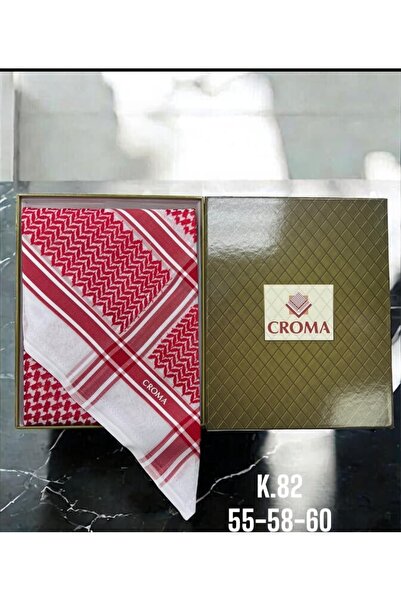 croma Men's Chroma Red Striped Gold Shemagh