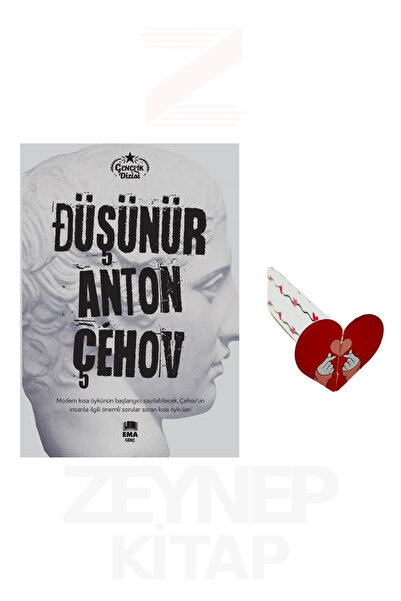Ema Kitap Düşünür - Anton Çehov (Gençlik Dizisi) Özel Tasarım Kalp Ayraç Hediye)