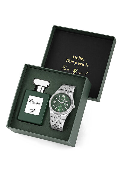 Polo Air Çift Klips Mercek Takvimli Erkek Kol Saati Ve Parfüm Hediyelik Kutus...