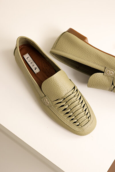 by selvi Lukka Shoes Genuine Leather Women's Avocado Alvin Handmade Ballerinas