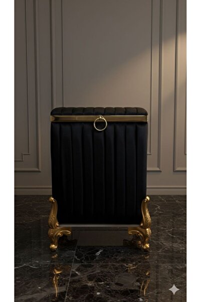 Zoe Home Tekli Kadife Çizgili Kirli Çamaşır Sepeti Seti - Oyuncak - Saklama K...