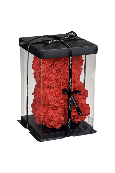 OEM Decorative Bear of Small Red Roses 23cm