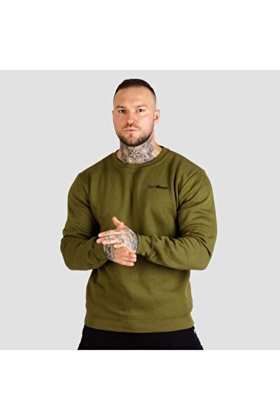 GymBeam Pulover simplu pentru bărbați, verde militar