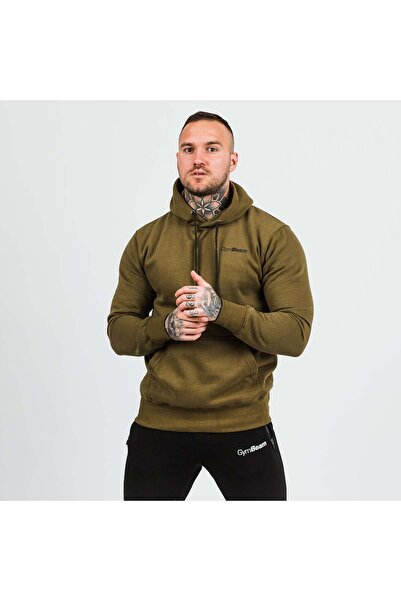 GymBeam Hanorac sport pentru bărbați, verde militar, negru