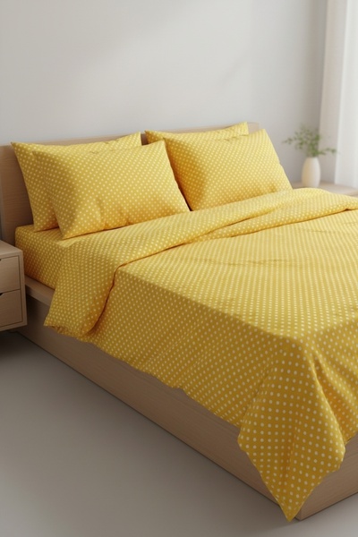 Ercahome tekstil طقم غطاء لحاف رانفورس فردي / أصفر