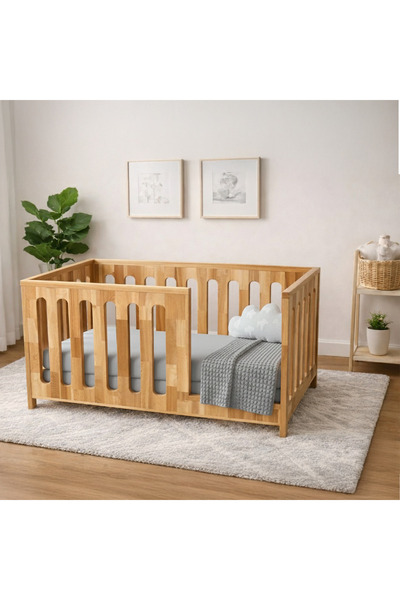 terra ws Montessori Yatak Kayın Masif – Doğal Ahşap Bebek & Çocuk Karyolası |...