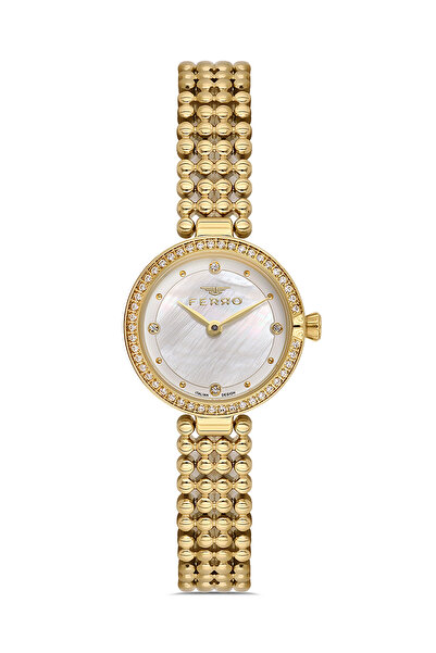 FERRO Yellow Steel Cord Women Wrist Watch Fl43039A-B 3Atm Water Resistant 2 Y...