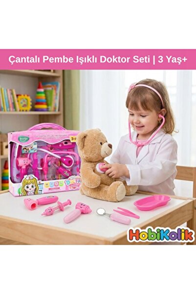Art Tone 🩺💖 Çantalı Pembe Işıklı Doktor Seti | 3 Yaş+ 💖🩺