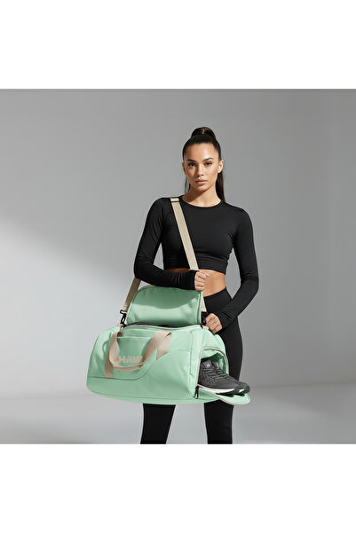 HAWK Spor Salonu Ayakkabı Gözlü Seyahat GYm El Valiz Çok Amaçlı Omuz Valiz Mint