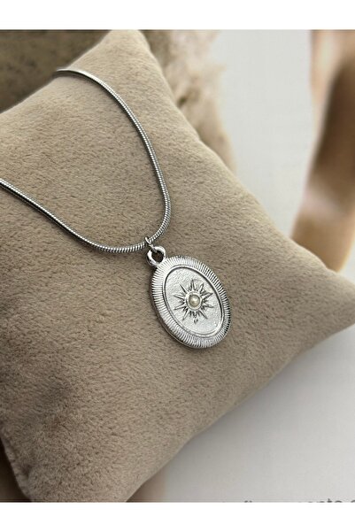 roshel Non Tarnish Zircon Stone Star Pendant Silver Color Women's Necklace Sn...