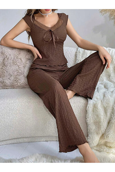 Redsaks طقم بيجامة بأكمام قصيرة وبنطلون واسع الساق بملمس طبيعي