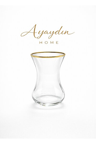 Paşabahçe İnce Belli Tek Yaldızlı Çay Bardağı 6’lı Set - Ayaydın Home