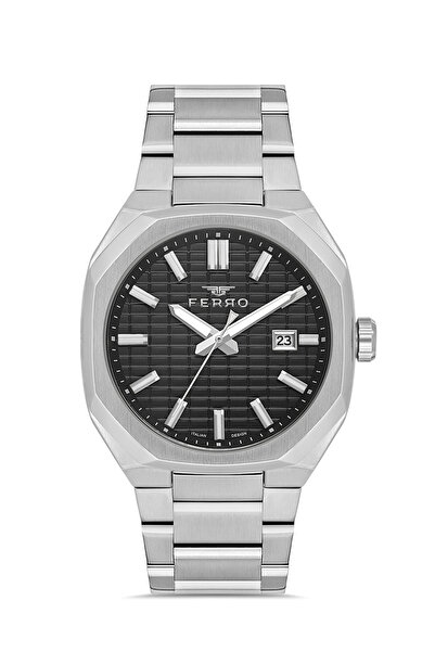 FERRO Silver Steel Cord Men's Wristwatch Fm43035A-A2 All Functions Active 3At...