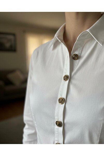 Vira Rise 3 Adet Gül Desenli Düğme Gömlek-Şapka-Çanta vs. Çok Amaçlı Düğmeler