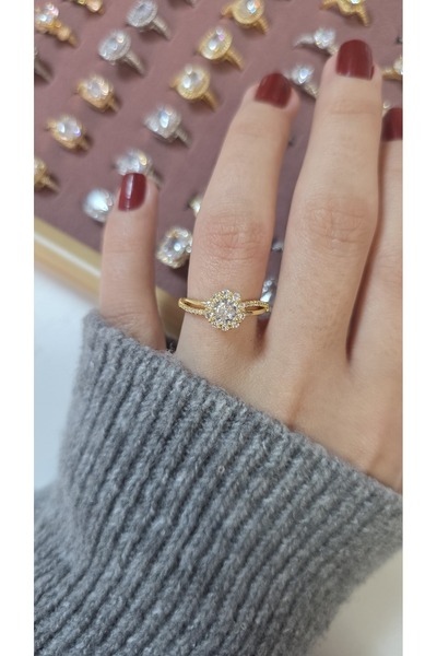 ARTEMİSİA خاتم نسائي بتصميم فاخر ومضيء بلونين قابل للتعديل بدون رقم