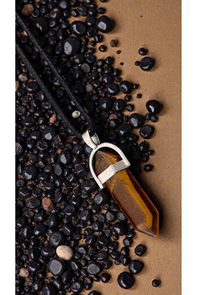 chic crazze قلادة رائعة من حجر عين النمر اللامع الطبيعي